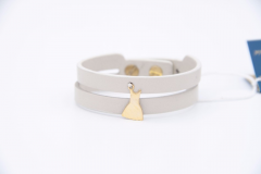 دستبند چرم و طلا طرح لباس کد FA047