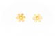 گوشواره طلا و آینه کاری فرم گل طلایی و مروارید کد E107