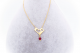 گردنبند طلا طرح قلب و سنگ عقیق دانه اناری کد G046