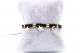 دستبند طلا طرح ماه و ستاره و بافت مشکی طلایی کد T105
