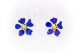 گوشواره طلا طرح گل و مس میناکاری آبی فرم گل کد E082