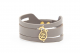 دستبند چرم و طلا طرح بته جقه کد CL026