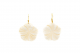 گوشواره طلا و صدف سفید تراش به فرم گل کد E101