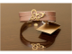 دستبند چرم و طلا مدل پروانه کد AN023